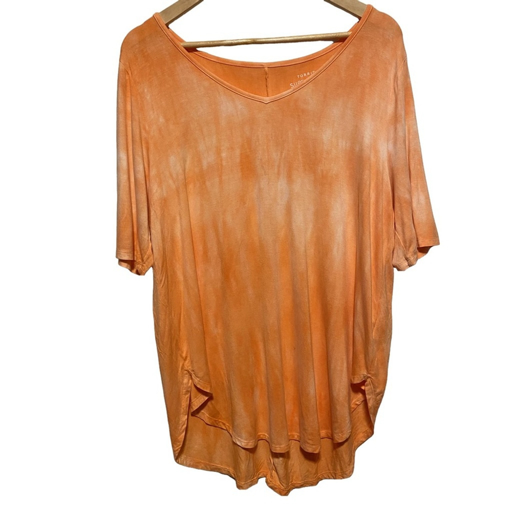 Torrid Favorite Tunic Super Soft V-Neck Orange Creamsicle Tunic Tee Size 2X